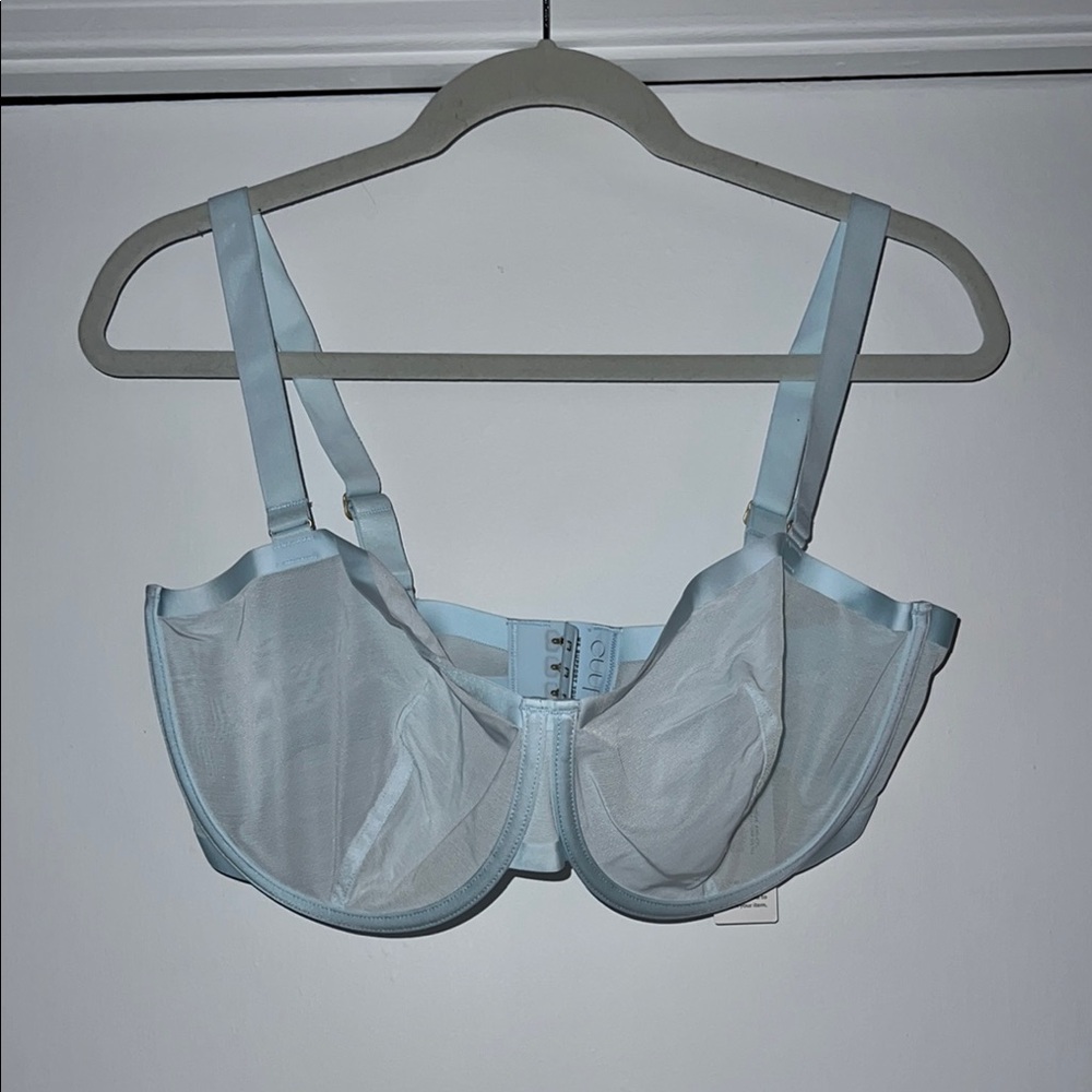 NWT CUUP Light Blue Mesh Balconette Underwire Bra